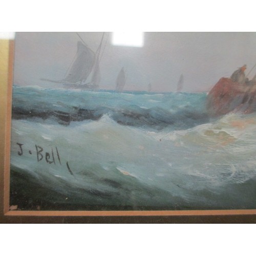 281 - Two J. Bell sail boats oil paintings