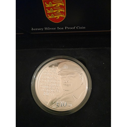 216 - 50th anniversary of Sir Winston Churchill silver £10 coin with C.O.A