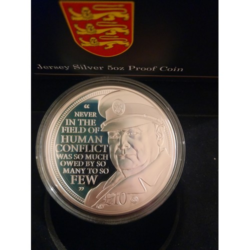 216 - 50th anniversary of Sir Winston Churchill silver £10 coin with C.O.A