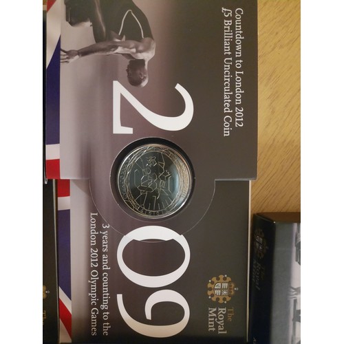 218 - Countdown To London 2012 Olympics £5 Brilliant Uncirculated complete coin collection with 4 coins 20... 