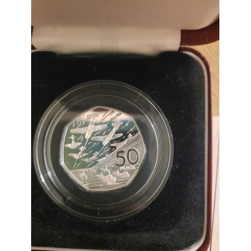 222 - 1994 silver proof D-Day commemorative 50p coin with C.O.A