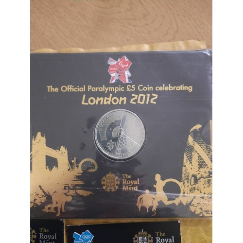 223 - 5 London 2012 Olympic £5 coins inc 2009 , 2010 , 2011 countdown to London , the official Olympic £5 ... 