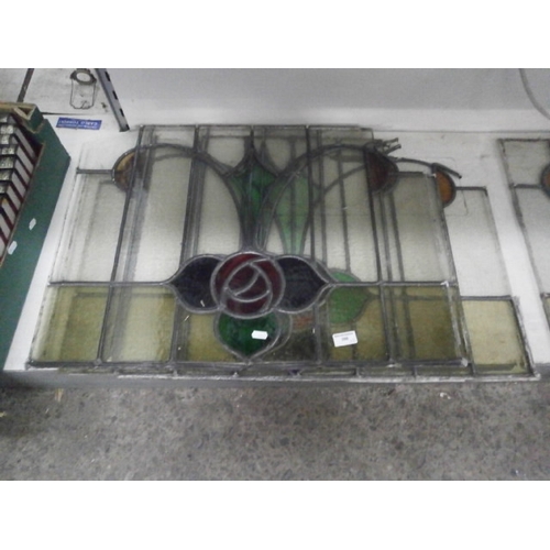 3 x vintage stained glass panels