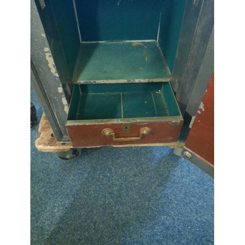 199 - S.Withers&Co large metal safe with key and inner drawer in good condition (H-24 inch W-18 inch & D-1... 