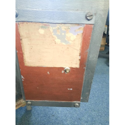 199 - S.Withers&Co large metal safe with key and inner drawer in good condition (H-24 inch W-18 inch & D-1... 