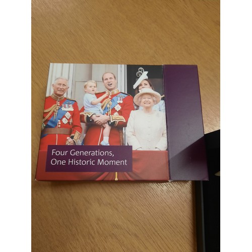 228 - 2018 four generation of the royal family silver proof £5 coin with C.O.A