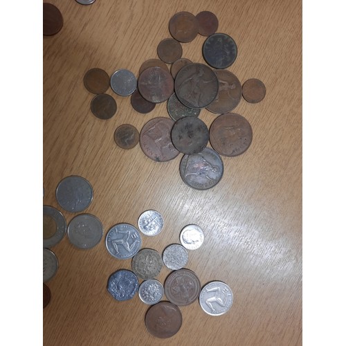 234 - Tub of various old coins inc one penny , £1 , Eire 50p etc