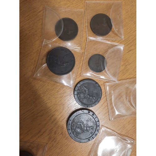 242 - 6 old Britannia coins & a promise to pay the bearer one penny coin