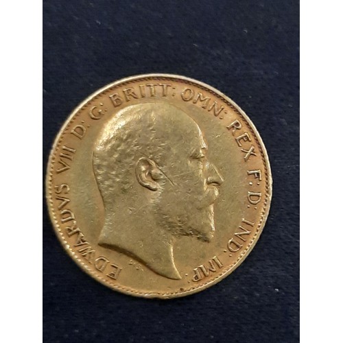 251 - 1907 Edward VII gold half sovereign weight 3.96g