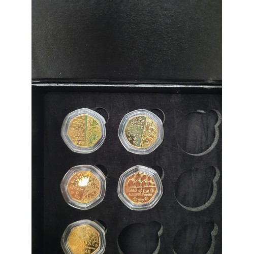 253 - Platinum jubilee 50p coin collection with 5 50p coins