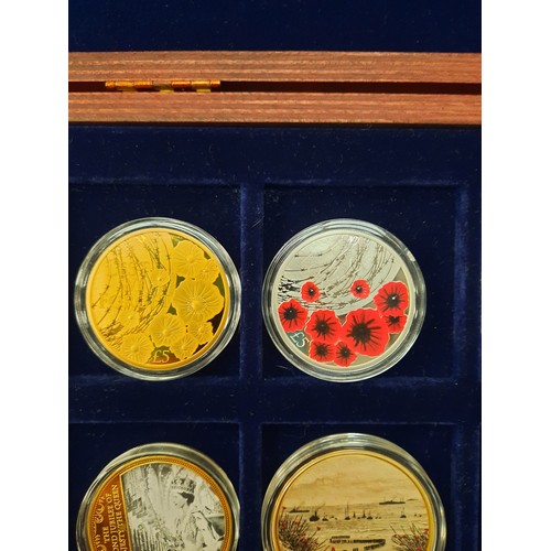 259 - 7 collectable coins inc 3 poppy £5 coins etc