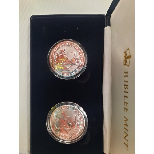 266 - The 2017 United Kingdom silver Britannia pair of £2 coins