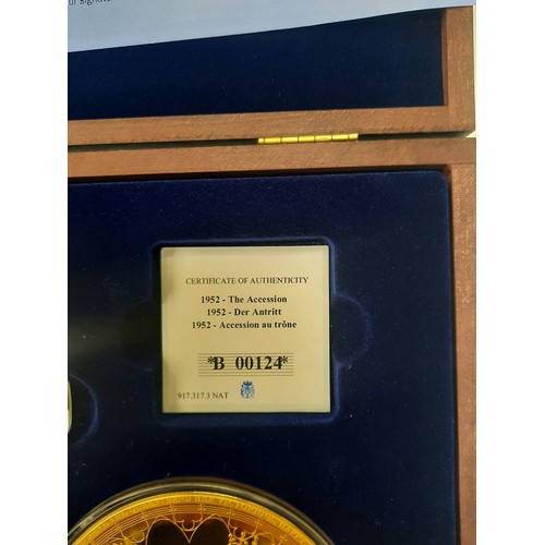 272 - Accession of H.M Queen Elizabeth II 1952 & the 90th birthday of H.M Queen Elizabeth II giant gold pl... 