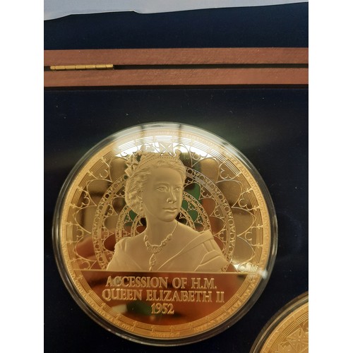 272 - Accession of H.M Queen Elizabeth II 1952 & the 90th birthday of H.M Queen Elizabeth II giant gold pl... 