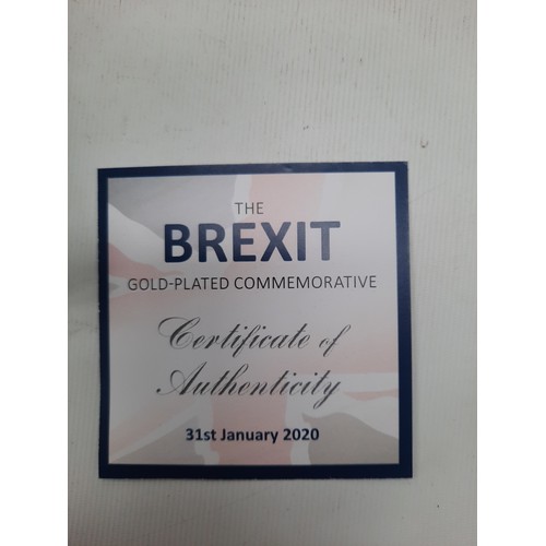 277 - The Brexit gold plated commemorative coin with C.O.A