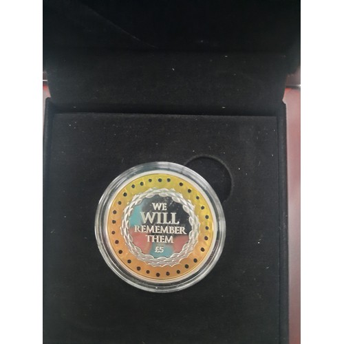 282 - We will remember them silver with gold plate £5 coin