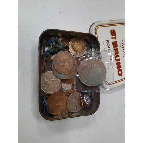 294 - Tin of old various coins inc American dollar