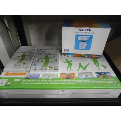 68 - Lot inc Wii Fit and Salter kitchen scales