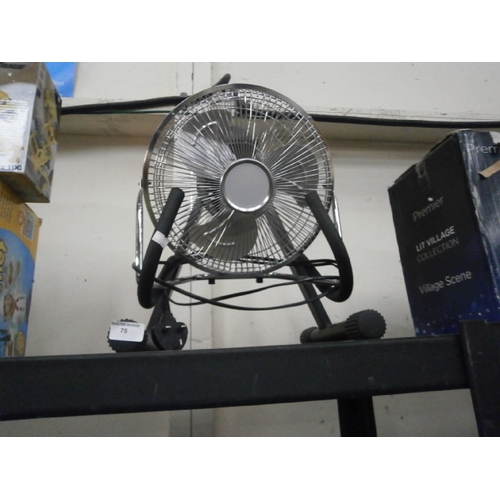 75 - Lot inc guitar stand and desk fan