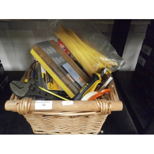 92 - Basket of tools and hardware