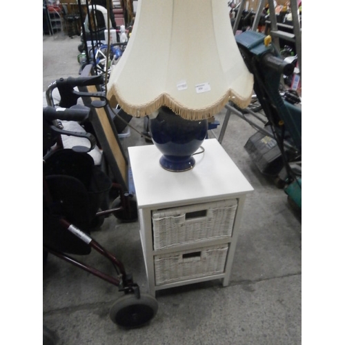 352 - Lot inc two drawer unit and large lamp