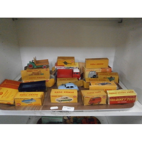 401 - Collection of vintage Dinky cars with boxes