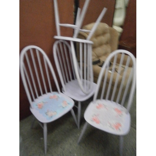 610 - Set of 4 x painted ERCOL Quaker chairs