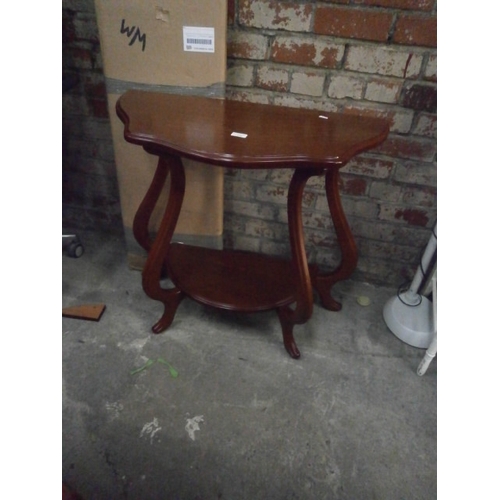 636 - 2 tier shaped hall table