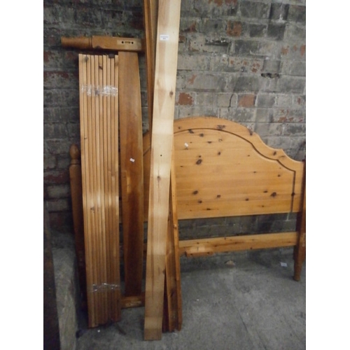 653 - A pine double bed frame