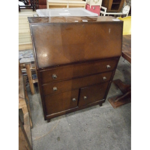 659 - Vintage 2 drawer fall front bureau