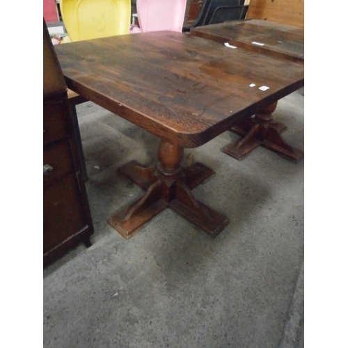 660 - 3ft square solid wooden pedestal table