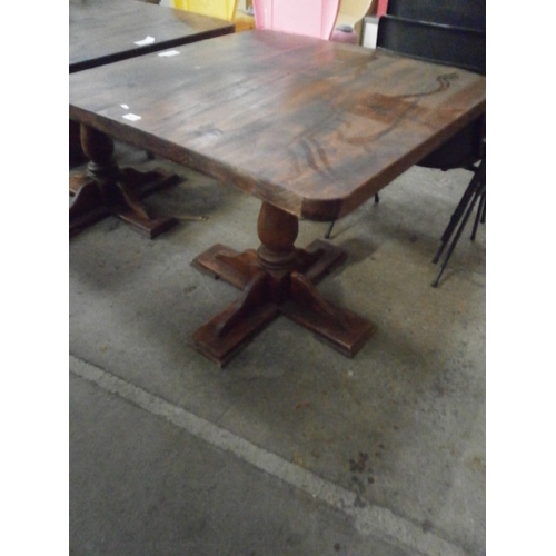 661 - 3ft square solid wooden pedestal table