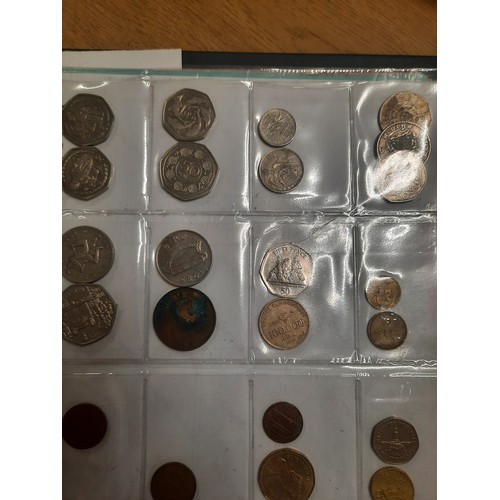 252 - Folder of 231 various old coins & collectible 50p coins