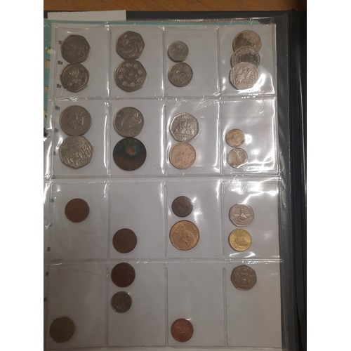 252 - Folder of 231 various old coins & collectible 50p coins