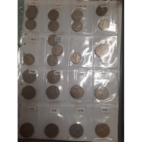 252 - Folder of 231 various old coins & collectible 50p coins