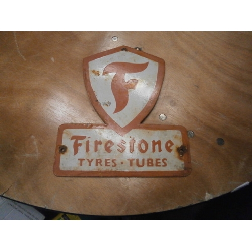 550 - Enamel firestone sign 10 x 12 inch