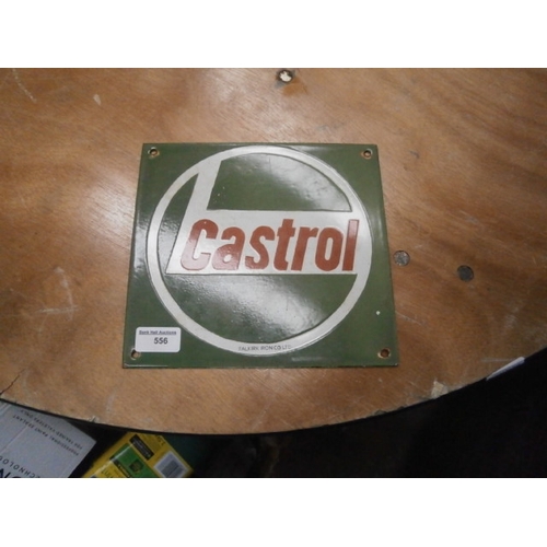 556 - Enamel Castrol sign 9.5 x 9.5