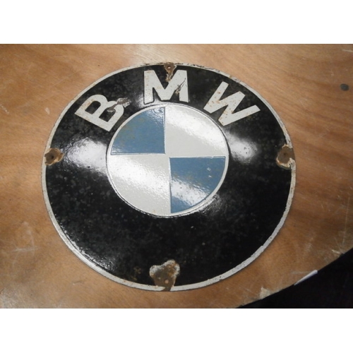 557 - Enamel BMW sign 15 inch diameter