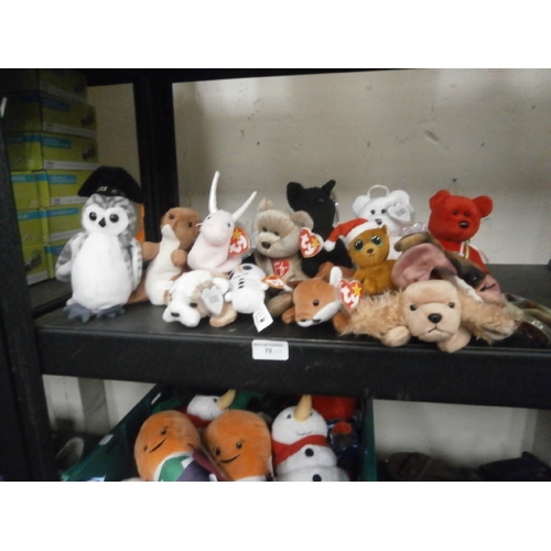 79 - Thirteen TY beany teddies