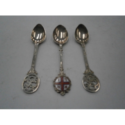 236 - Three silver hallmarked souvenir spoons