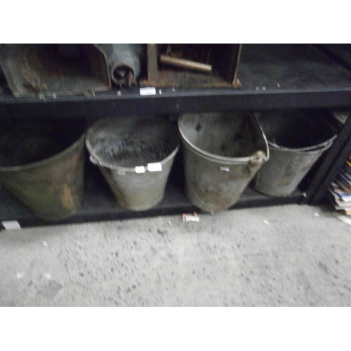 318 - Four vintage metal buckets