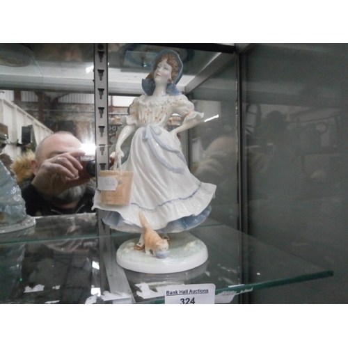 324 - Royal Worcester, Old Country Ways, The Milkmaid figurine