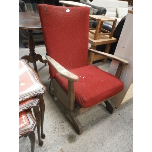 629 - Vintage wood framed rocking chair