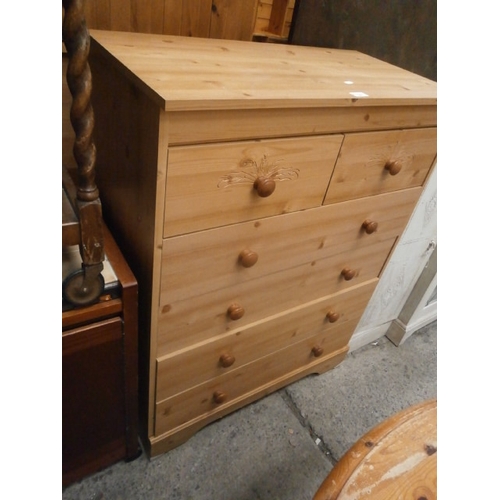 649 - A 2 over 4 drawer pine chest