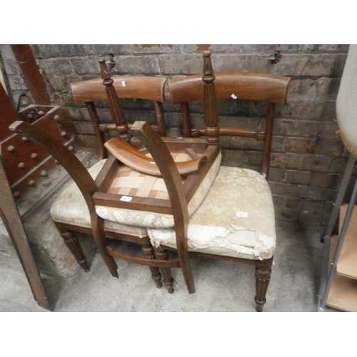 659 - A set of 3 x vintage a/f dining chairs