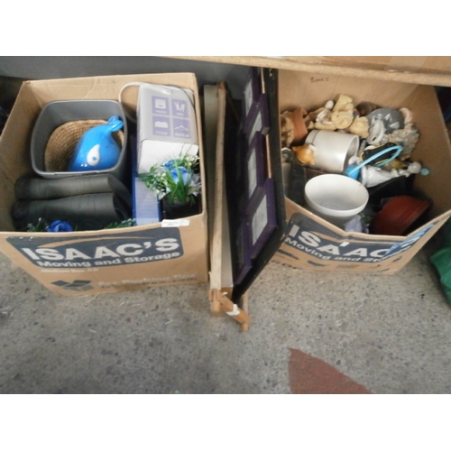 253 - Lot inc ornaments, artwork, wellies, etc