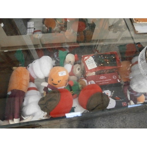 264 - Lot inc Aldi festive teddies and Christmas lights