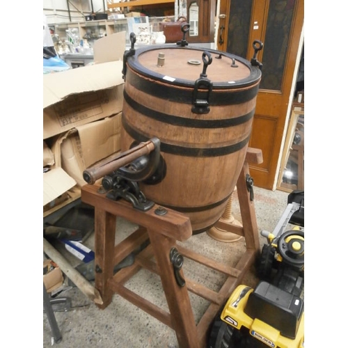 276 - Ornate liquor barrel churn