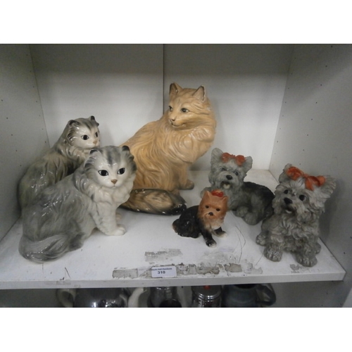 310 - Collection of cat and dogs ornaments