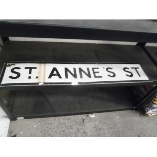 334 - Old metal St Anne's St sign